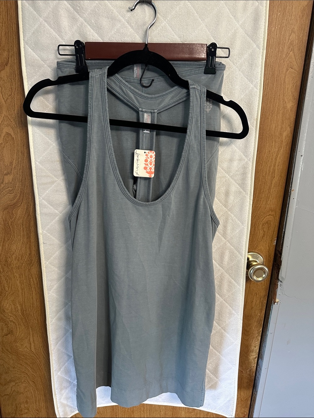 FP Movement by Free People Steel Gray Scoop Neck Tank and long shorts $98